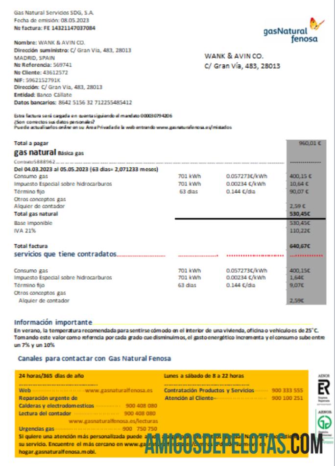 Projeto de lei de serviços públicos da Espanha Gas Natural Fenosa, SCR modelo